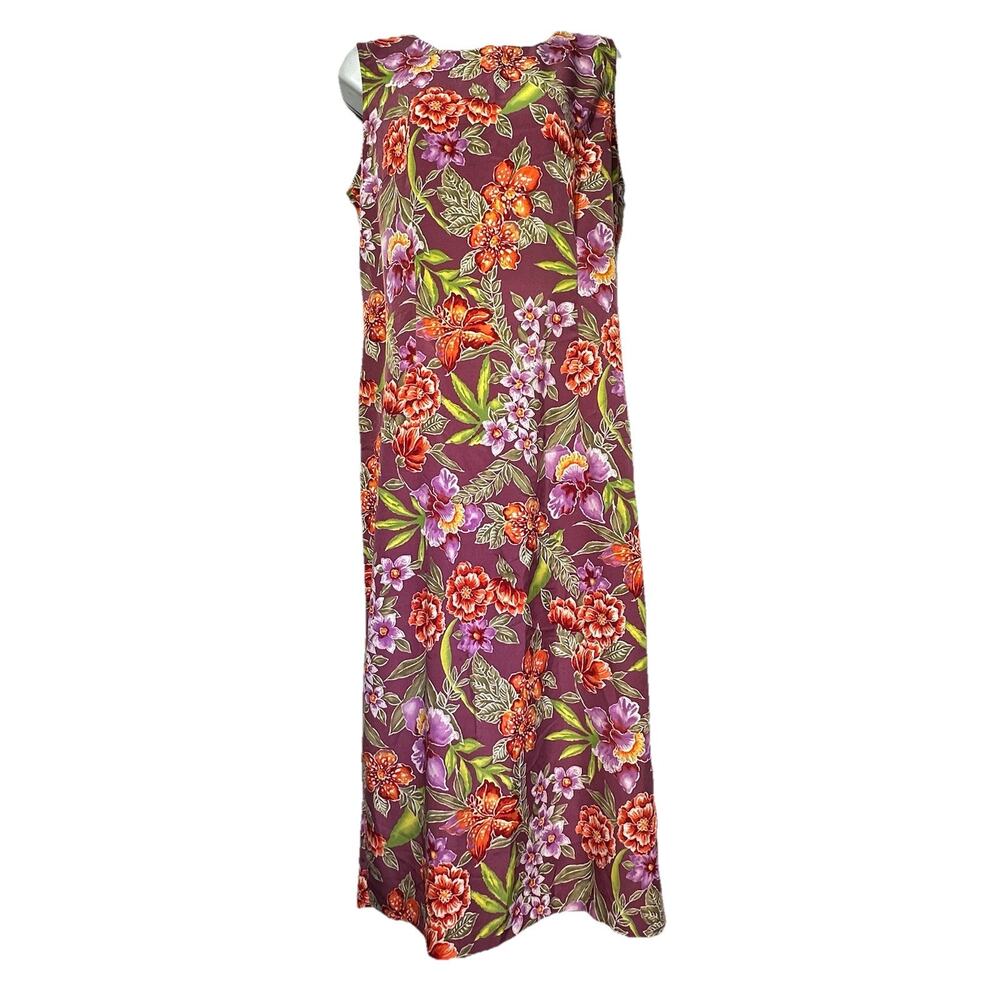 Kathie Lee Sleeveless Long Floral Maxi Dress Size L